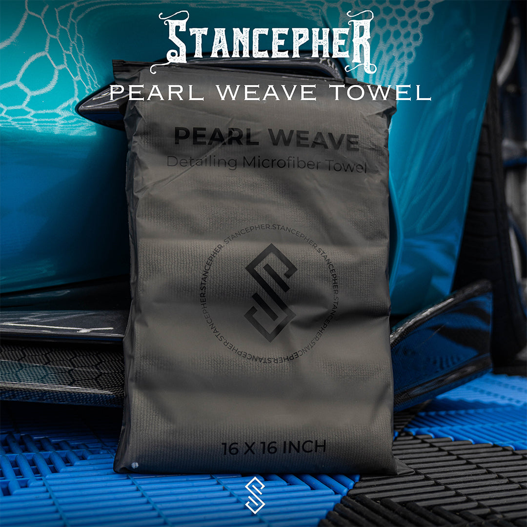 STANCEPHER Pearl Weave Detailing Towel - 5 Pack 16x16 Inch 420GSM Microfiber Towels for Ceramic Coating Buffing & Leveling