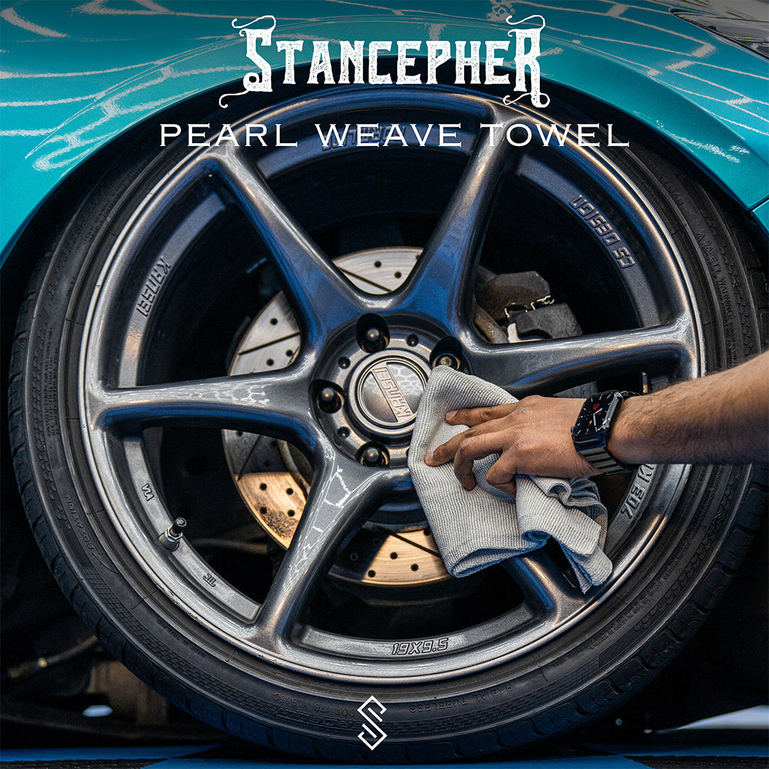 STANCEPHER Pearl Weave Detailing Towel - 5 Pack 16x16 Inch 420GSM Microfiber Towels for Ceramic Coating Buffing & Leveling