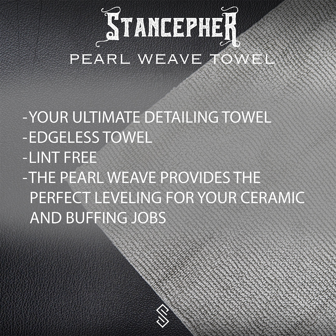 STANCEPHER Pearl Weave Detailing Towel - 5 Pack 16x16 Inch 420GSM Microfiber Towels for Ceramic Coating Buffing & Leveling