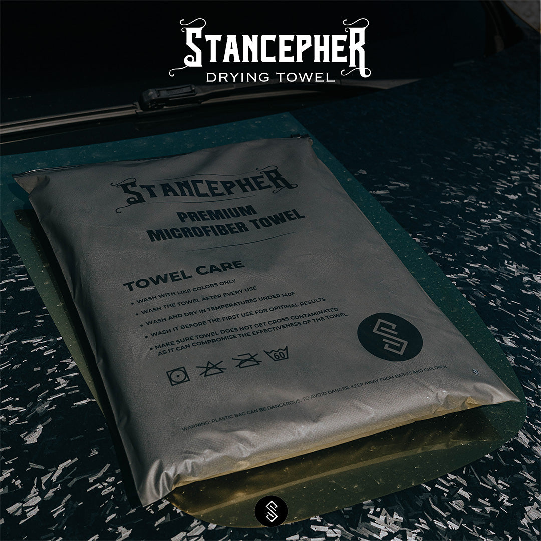 STANCEPHER Twisted Loop Drying Towel - Ultra Absorbent 1400GSM Microfiber Drying Towel 24" x 36" - Streak Free Car Drying Towel